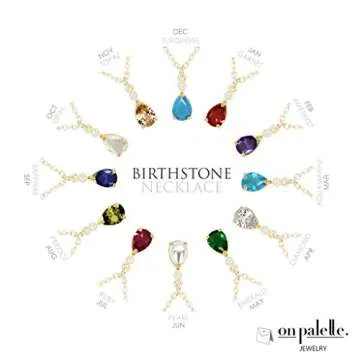 On palette Birthstone Pendant Handmade Gold Plated Necklace Gift Jewelry for Women/Wife, Girlfriend, Sister, Mom, Friend/Anniversary Birthday Gift Ideas (05.May-Emerald)