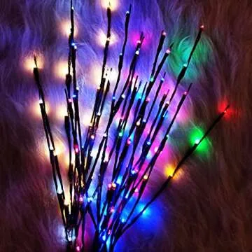XIANMU Led Branch Light Battery Operated Lighted Branches Vase Filler Willow Twig Lighted Branch 30 Inch 20 LED for Christmas Home Party Decoration Indoor Outdoor Use Pack of 2 Warm White