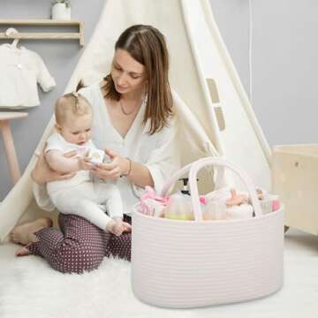 COMSE Large Diaper Caddy Organizer for Baby Essentials