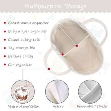 COMSE Large Diaper Caddy Organizer for Baby Essentials