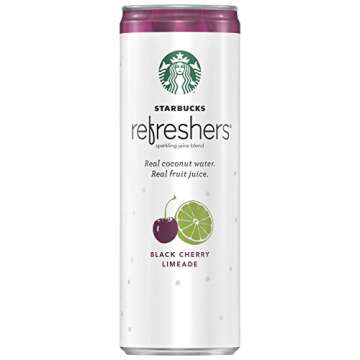 Starbucks Refreshers, 3 Flavor Variety Pack (Peach,Cherry, Stw Lmd), 12 Ounce Sleek Cans (Pack of 12)