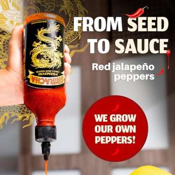 Underwood Ranches Limited Edition Dragon Sriracha Sauce - Hot Sauce, Perfect for Spicing Up Any Dish! - Made from Red Jalapeno Peppers That Started the Sriracha Movement, 17 oz - 1 Pack