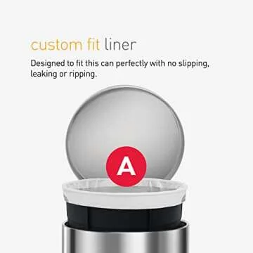 simplehuman Code A 150 Count, Genuine Custom Fit Liners, Drawstring Trash Bags in Dispenser Packs, 4.5 Liter / 1.2 Gallon, White