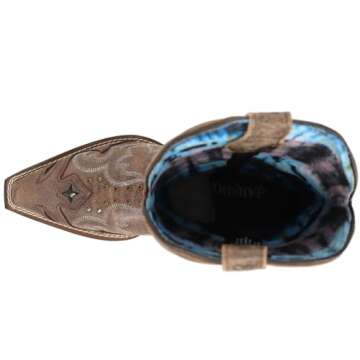 Laredo Womens Lucretia Tooled-Inlay Embroidery Studded Snip Toe Dress Boots Mid Calf Mid Heel 2-3" - Brown - Size 7.5 B_W