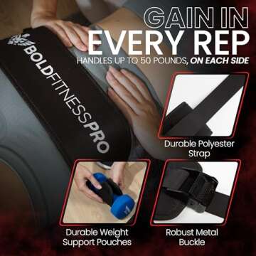 Hip Thrust Belt For Dumbbells Heavy, Kettlebells, Plates - Ultra-Durable Booty Belt for Hip Thrust - Hip Thrust Pad With Weight Support Pouches for Ultimate Stability and Comfort - Weight Lifting Belt