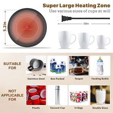 Coffee Mug Warmer with Auto Shut Off & 3 Settings