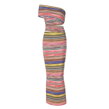 Archipere Women Striped Bodycon Dress for Summer Parties