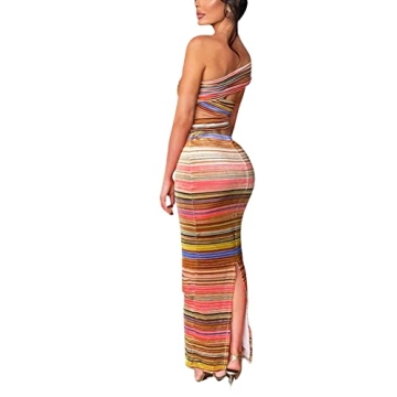 Archipere Women Striped Bodycon Dress for Summer Parties