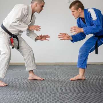 BalanceFrom Puzzle Exercise Mat with EVA Foam Interlocking Tiles for MMA, Exercise, Gymnastics and Home Gym Protective Flooring, One Inch Thick, 24 Square Feet, Gray