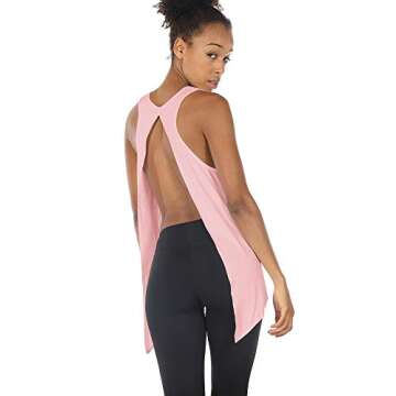 icyzone Open Back Workout Tops for Stylish Exercise