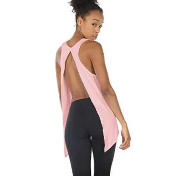 icyzone Open Back Workout Tops for Stylish Exercise