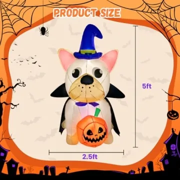 5FT Halloween Inflatable Pumpkin Puppy with Lights