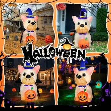 5FT Halloween Inflatable Pumpkin Puppy with Lights