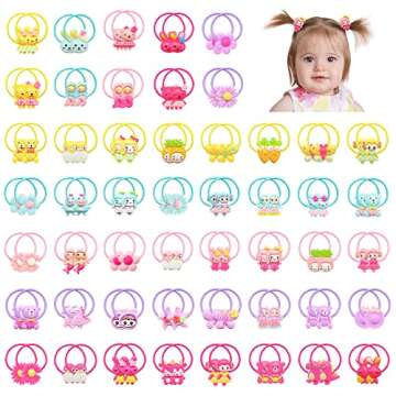 AMMY 100 PCS Colorful Hair Ties for Girls | Fun and Safe Hair Accessories for Little Ones
