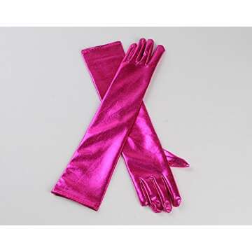 DreamHigh Women’s 20 Inch Metallic Satin Mittens