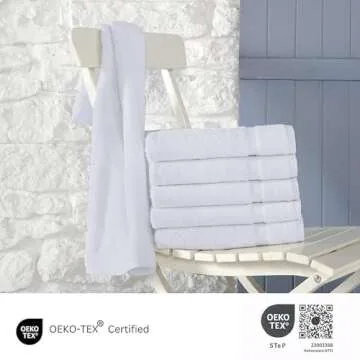 SALBAKOS Premium 6 Piece Hand Towel Set, 100% Turkish Cotton, Quick Dry & Comfy Towels for Hotel & Spa, Highly Absorbent 16"x30" (White)