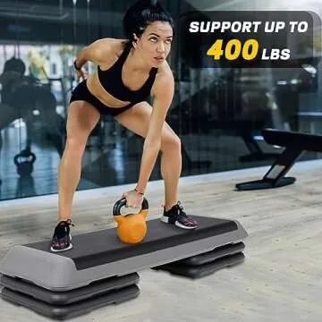 HomGarden 43" Adjustable Aerobic Stepper Workout with Risers for Fitness