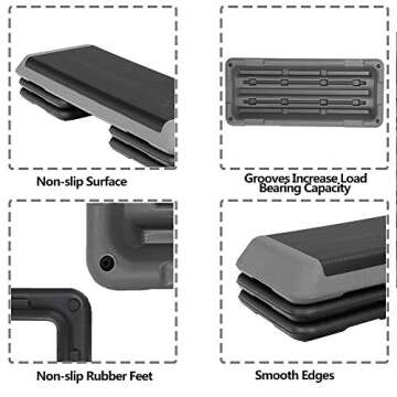 HomGarden Adjustable Aerobic Stepper for Workouts