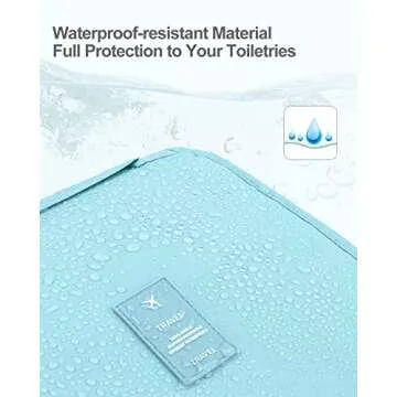 Luxtude Small Hanging Toiletry Bag for Women, Water-resistant Travel Toiletry Bag with Hanging Hook, Portable Toiletry Travel Organizer Bag for Toiletries, Shower, Bathroom, Cosmetics etc.(Blue)