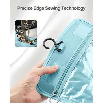 Luxtude Small Hanging Toiletry Bag for Women, Water-resistant Travel Toiletry Bag with Hanging Hook, Portable Toiletry Travel Organizer Bag for Toiletries, Shower, Bathroom, Cosmetics etc.(Blue)