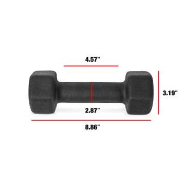 CAP Barbell Black Neoprene Coated Dumbbell, 8 lb Pair