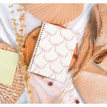 Stylish OXW Coquette Pink Bow Notebook for School and Journaling