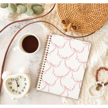 Stylish OXW Coquette Pink Bow Notebook for School and Journaling