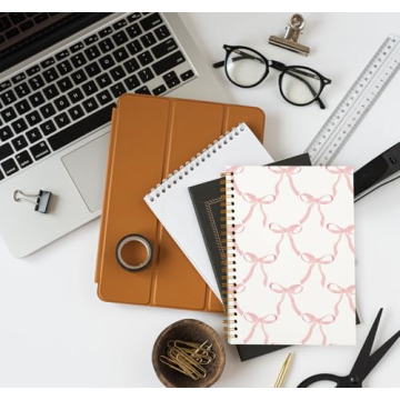 Stylish OXW Coquette Pink Bow Notebook for School and Journaling