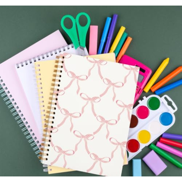 Stylish OXW Coquette Pink Bow Notebook for School and Journaling