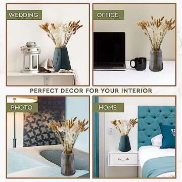 100 Pcs Dried Bunny Tails Grass 17 Inch (50 White 50 Golden Color) Lagurus ovatus Ornamental Grass | Boho Decor Wedding Floral Arrangements Rustic Home Accent and Simple Decoration