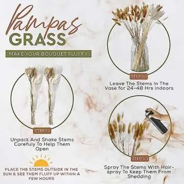 100 Pcs Dried Bunny Tails Grass 17 Inch (50 White 50 Golden Color) Lagurus ovatus Ornamental Grass | Boho Decor Wedding Floral Arrangements Rustic Home Accent and Simple Decoration