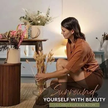 100 Pcs Dried Bunny Tails Grass 17 Inch (50 White 50 Golden Color) Lagurus ovatus Ornamental Grass | Boho Decor Wedding Floral Arrangements Rustic Home Accent and Simple Decoration