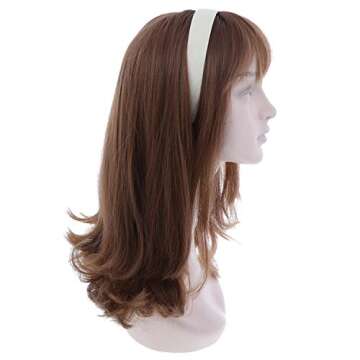 Motique Accessories 1 Inch Wide Suede Like Headband Solid Hair band for Women and Girls - Cream