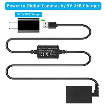 TKDY ACK-E12 USB Power Supply Kit for Canon Cameras