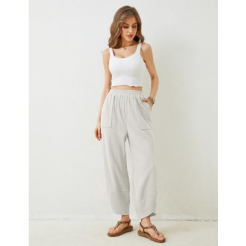 Xiaoxuemeng Women's Baggy Palazzo Pants Casual Comfort