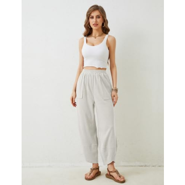 Xiaoxuemeng Women's Baggy Palazzo Pants Casual Comfort