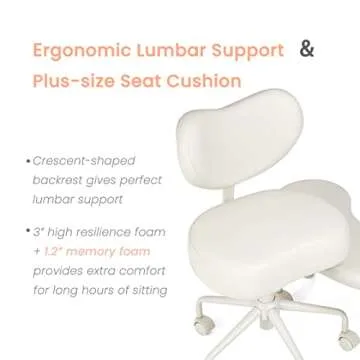 Pipersong Meditation Chair PRO, Cross Legged Chair with Wheels, ADHD Chair, Criss Cross Desk Chair with Height Adjustable Backrest and Adjustable Stool, Flexible Design for Fidgety Sitters, Ivory
