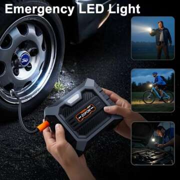 Portable Tire Inflator with Digital Gauge for Cars