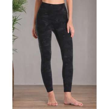 Colorfulkoala Women's High Waisted Tummy Control Workout Leggings 7/8 Length Yoga Pants with Pockets (M, Deep Grey Splinter Camo)