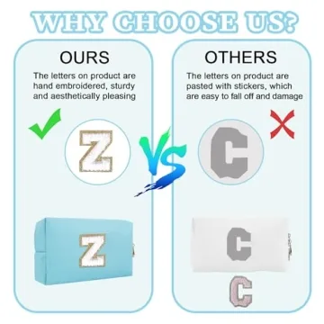 Personalized Initial Patch Makeup Bag for Women