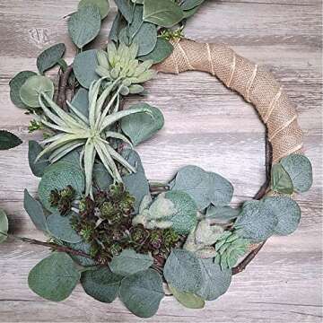 Winlyn 3 Pcs Artificial Eucalyptus Leaves Stems Tall Faux Greenery Stems Green Branches Seeded Eucalyptus Plant for Floral Arrangement Vase Centerpieces Bouquets Wreaths Wedding Holiday Greens Decor