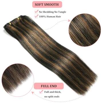 Clip in Hair Extensions Real Human Hair for Volume & Style