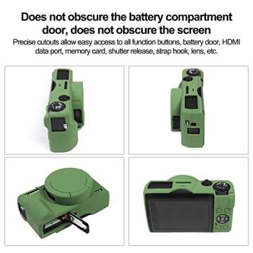 Easy Hood Case for Canon Powershot G7 X Mark III Digital Camera, Soft Silicone Protective Cover with Removable Lens Cover for Canon Powershot G7X Mark III DSLR Camera (Green)