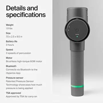 Hyperice Hypervolt 2 Grey - Featuring Quiet Glide Technology - Handheld Percussion Massage Gun | 3 Speeds, 5 Interchangeable Heads | Helps Relieve Sore Muscles and Stiffness |FSA and HSA Eligible