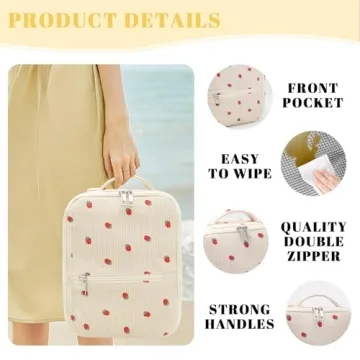 Cute Corduroy Insulated Lunch Bag for School Travel