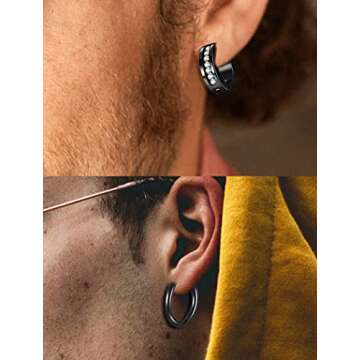 Ofeiyaa Magnetic Stud Earrings Set for Men Women