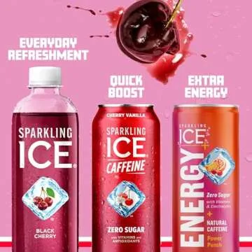 Sparkling Ice Cherry Vanilla Sparkling Water with Caffeine