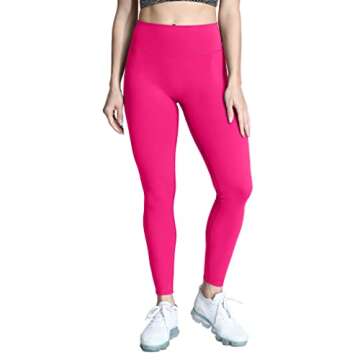 Aoxjox High Waisted Workout Leggings for Women Trinity Yoga Pants 26.5" (Rose Red, X-Small)