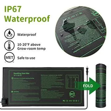 NAMOTEK 2 Pack Seedling Heat Mat, Durable Waterproof Seed Germination Heating Mat, Warm Hydroponic Plant Heating Pad