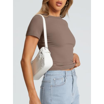 Trendy Queen Women's Slim Fit Crop Tee Summer Fashion